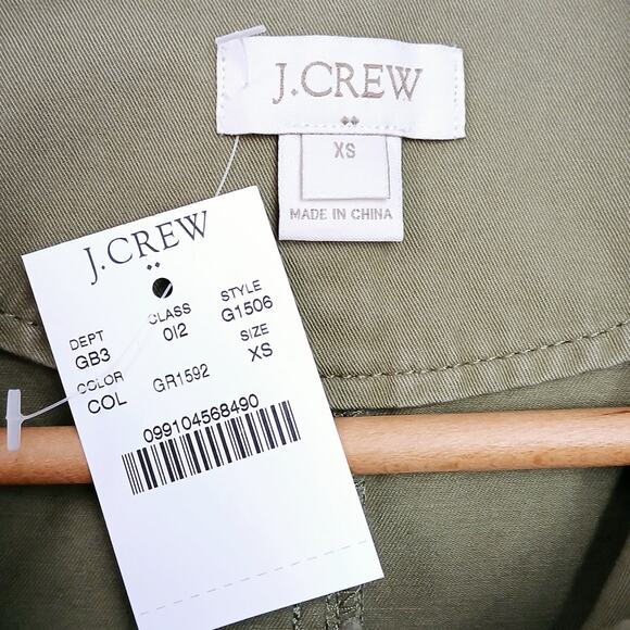 J.Crew Factory SZ XS Cotton Pocket Jacket Army Green G1506 NWT Utility Chore - Picture 6 of 6